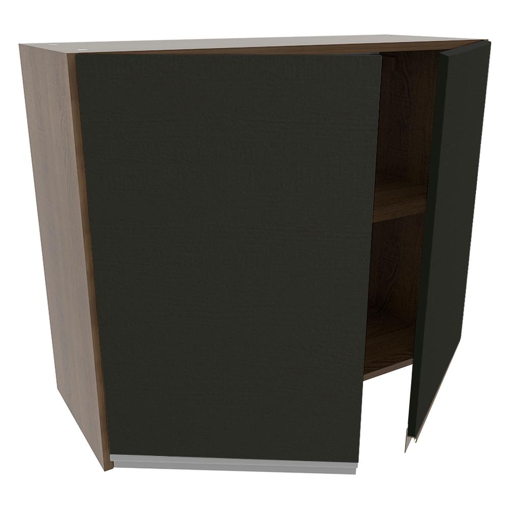 Armário de Cozinha Aéreo 80 cm 2 Portas Rustic/Preto Glamy Madesa