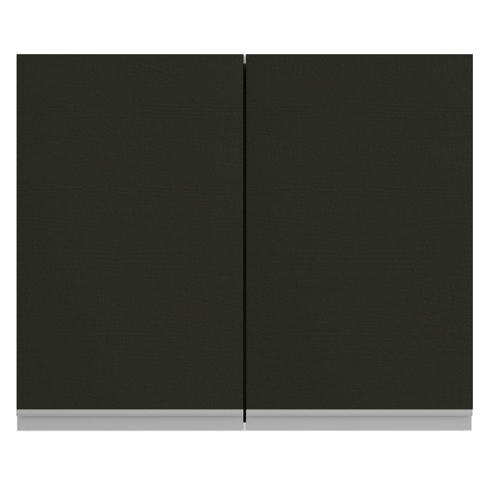 Armário de Cozinha Aéreo 80 cm 2 Portas Rustic/Preto Glamy Madesa