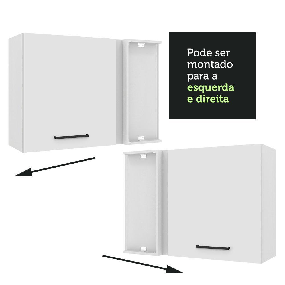 Armário de Cozinha Aéreo de Canto 1 Porta Branco Agata Madesa