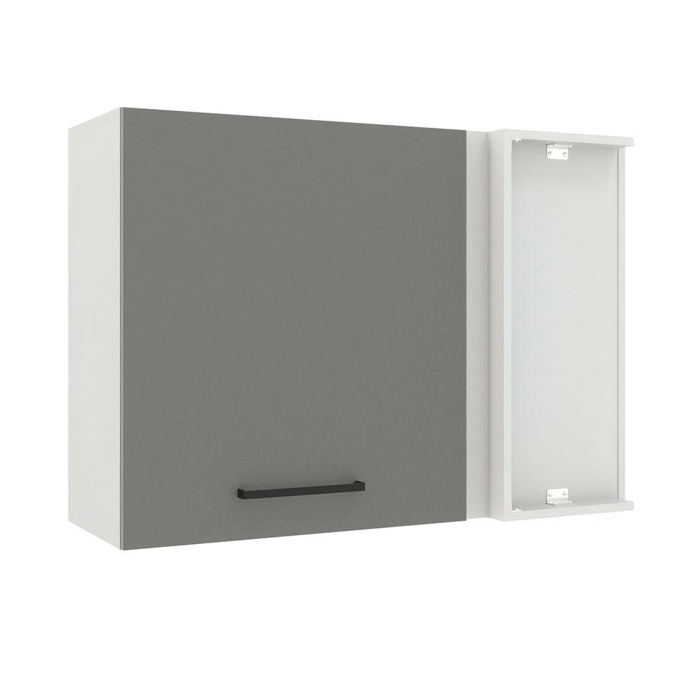 Armário de Cozinha Aéreo de Canto 1 Porta Branco/Cinza Agata Madesa