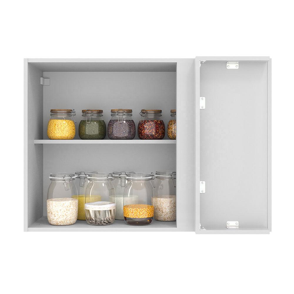 Armário de Cozinha Aéreo de Canto 1 Porta Branco/Crema Agata Madesa