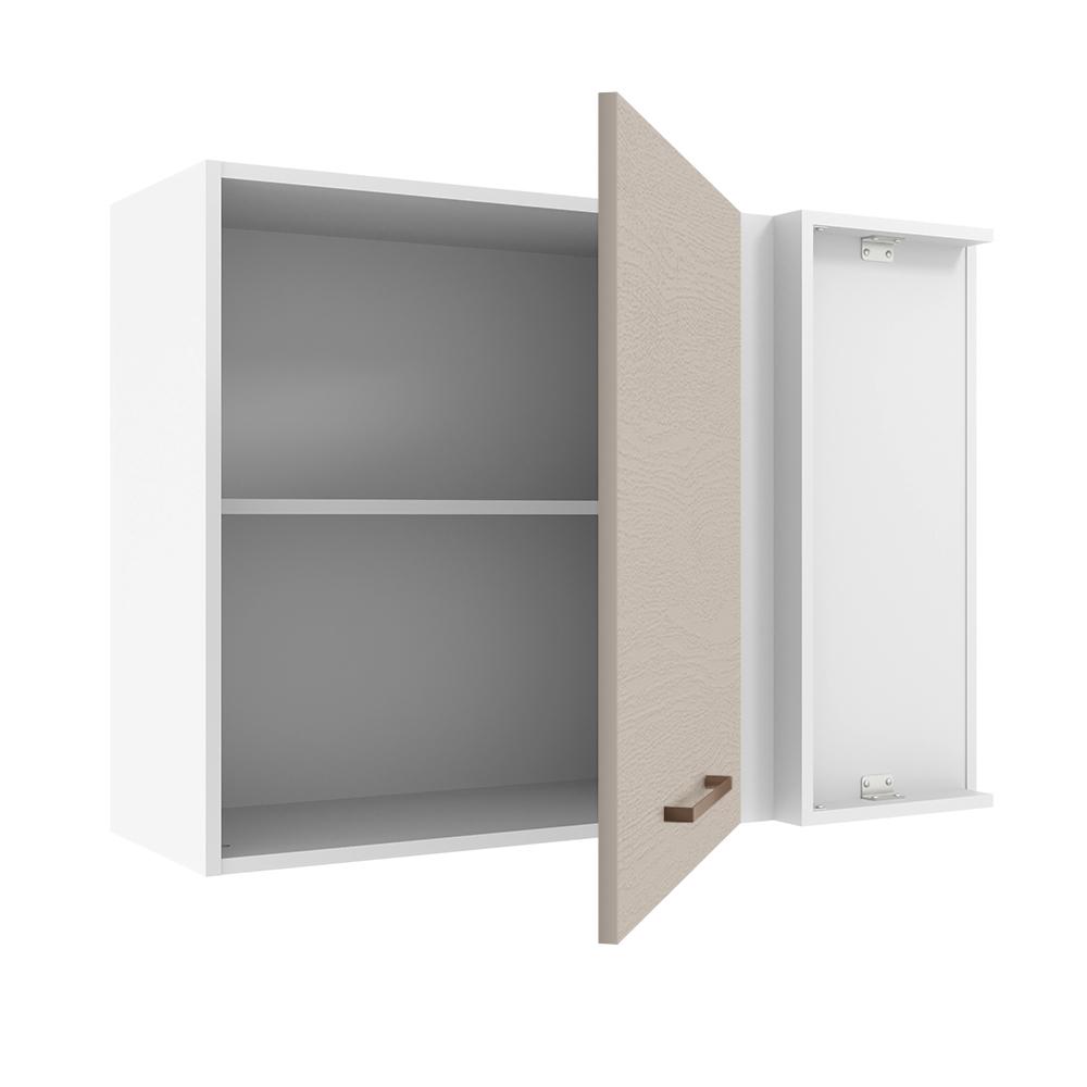 Armário de Cozinha Aéreo de Canto 1 Porta Branco/Crema Agata Madesa