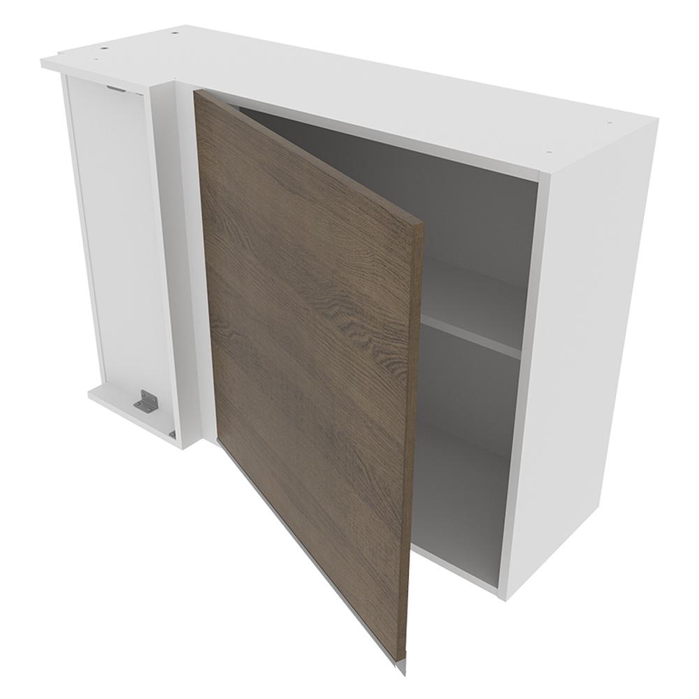 Armário de Cozinha Aéreo de Canto 1 Porta Branco/Rustic Glamy Madesa