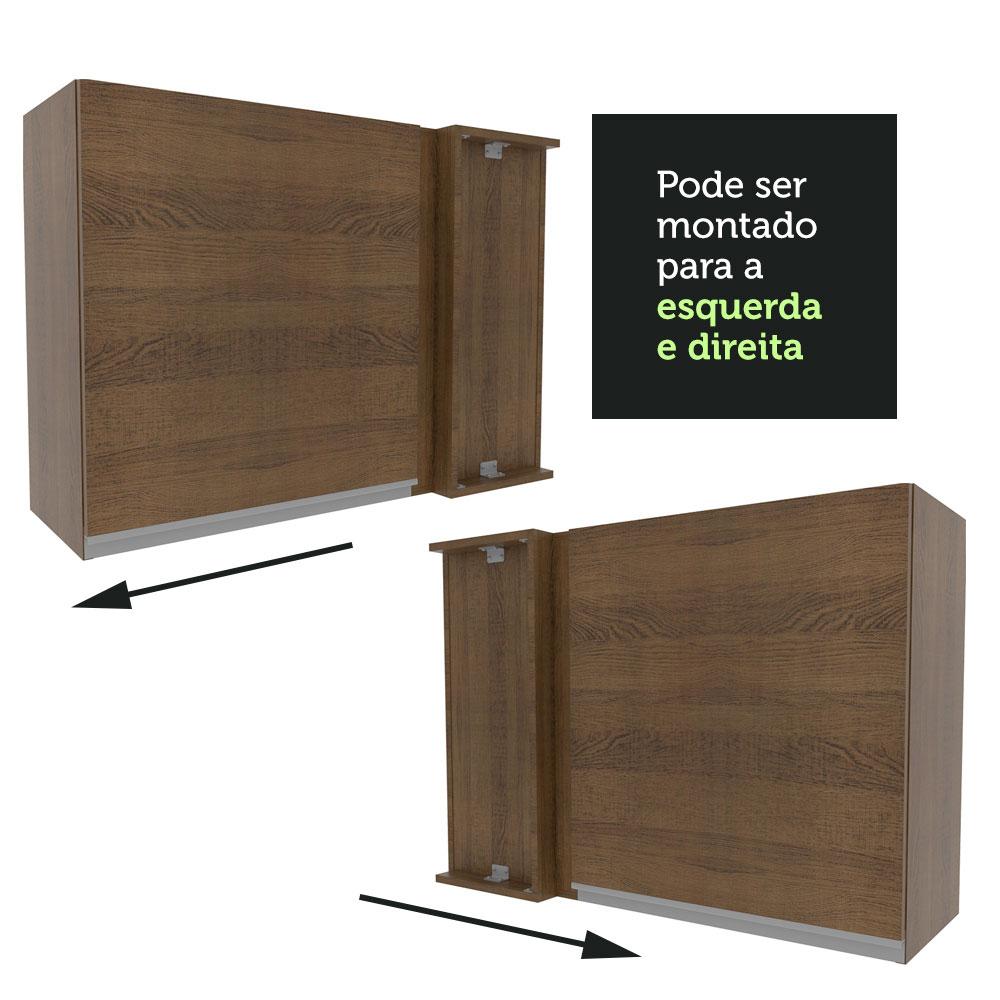 Armário de Cozinha Aéreo de Canto 1 Porta Rustic Glamy Madesa