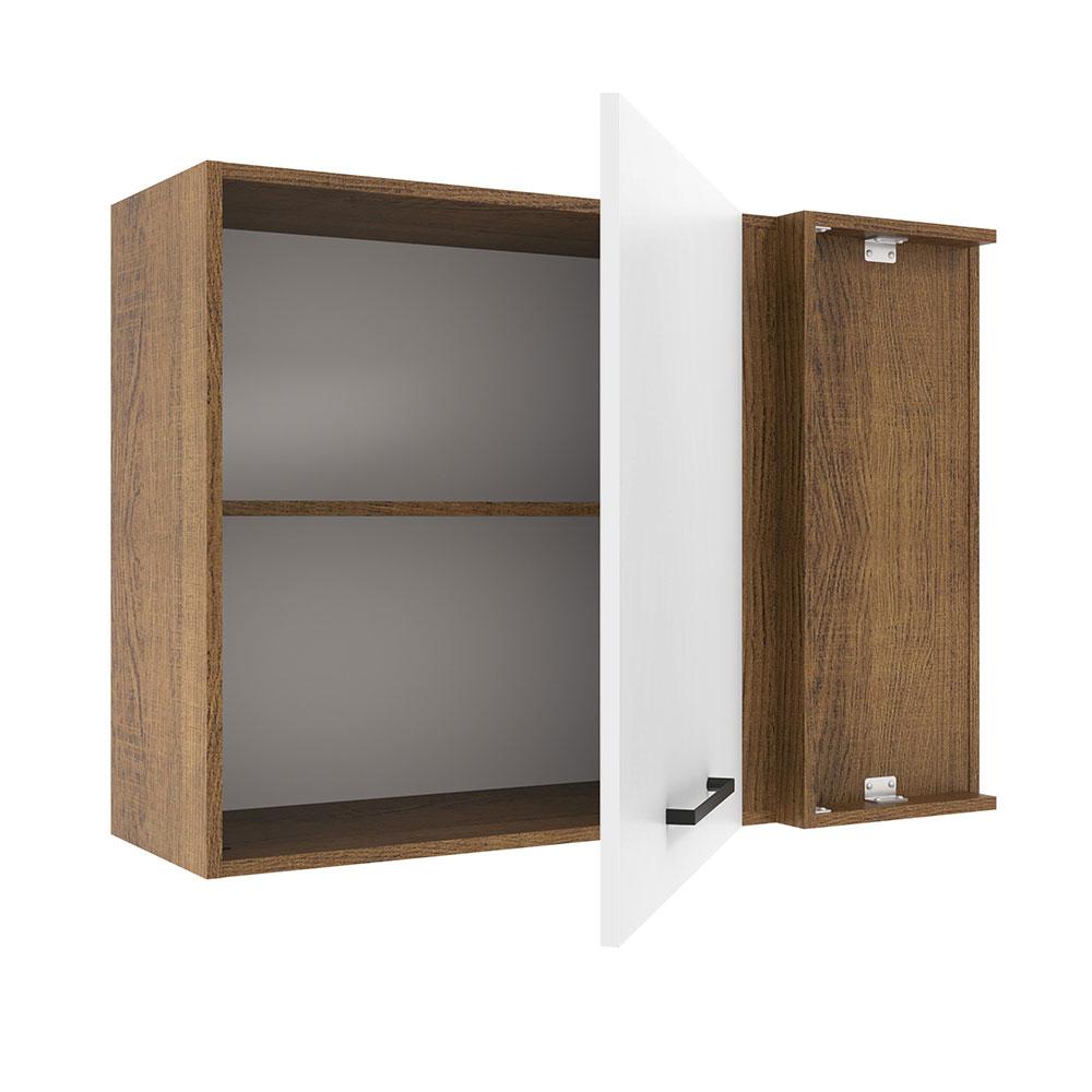 Armário de Cozinha Aéreo de Canto 1 Porta Rustic/Branco Agata Madesa