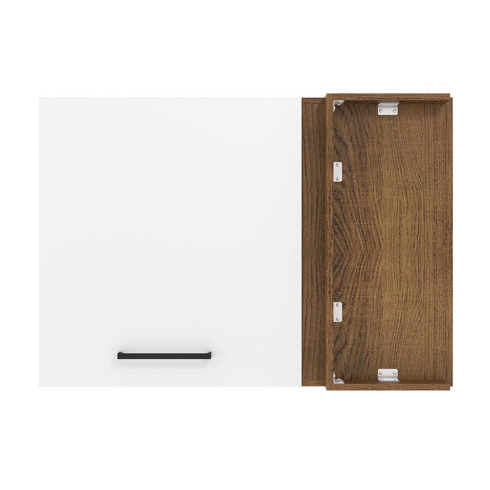 Armário de Cozinha Aéreo de Canto 1 Porta Rustic/Branco Agata Madesa
