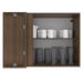 Armário de Cozinha Aéreo de Canto 1 Porta Rustic/Branco Glamy Madesa