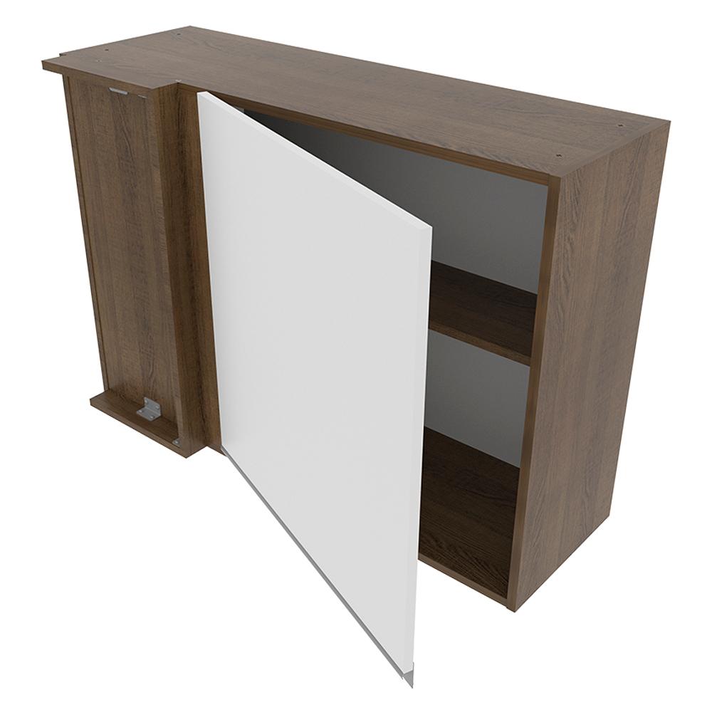 Armário de Cozinha Aéreo de Canto 1 Porta Rustic/Branco Glamy Madesa