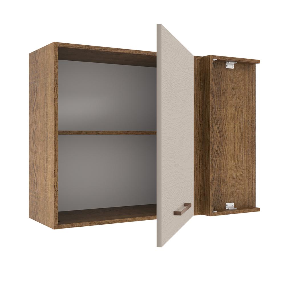 Armário de Cozinha Aéreo de Canto 1 Porta Rustic/Crema Agata Madesa