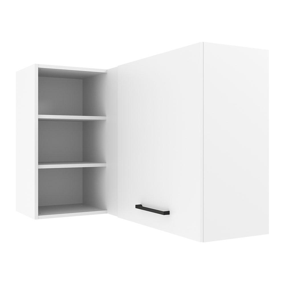 Armário de Cozinha Aéreo de Canto 1 Porta para linha de 60 cm de profundidade Branco Agata Madesa