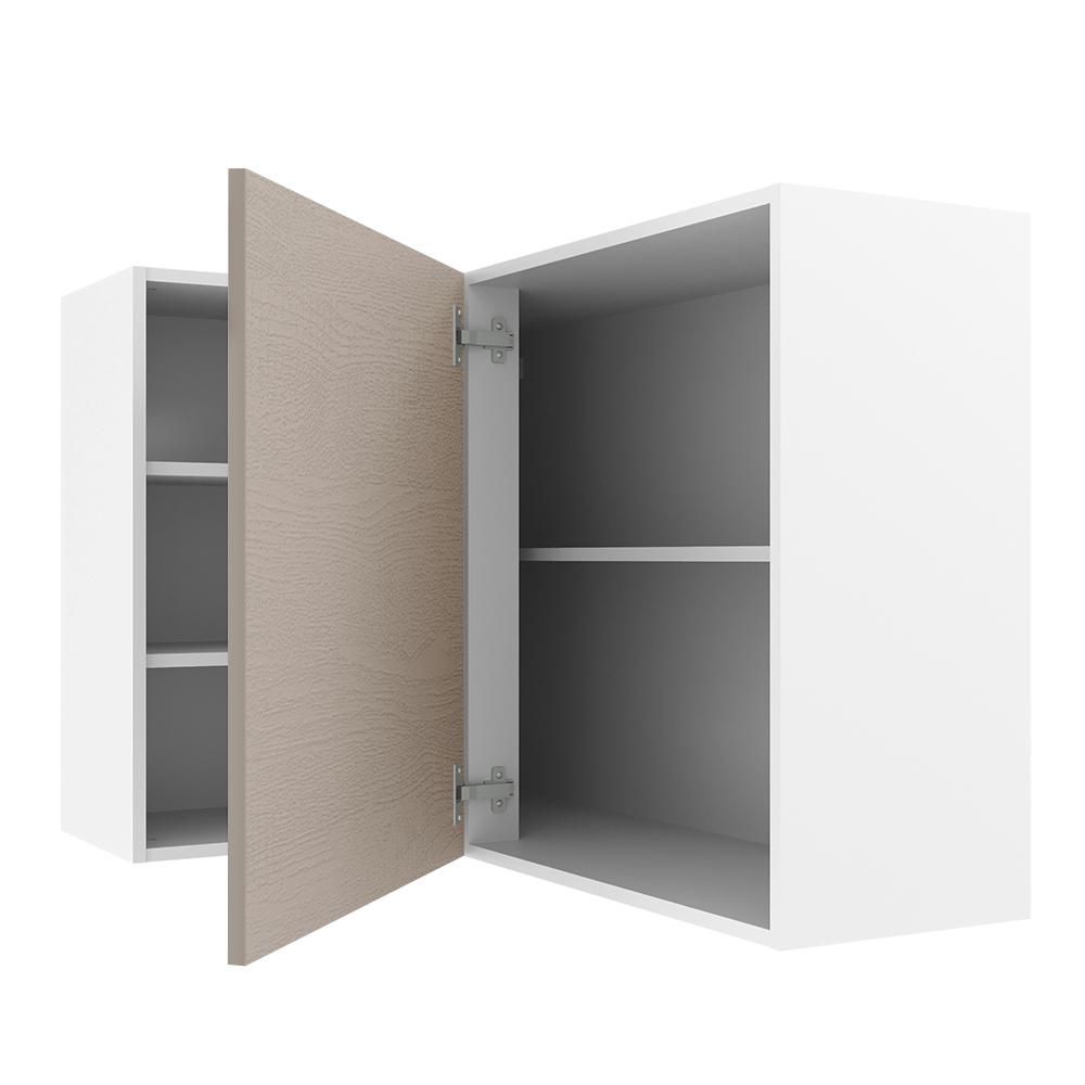 Armário de Cozinha Aéreo de Canto 1 Porta para linha de 60 cm de profundidade Branco/Crema Agata Madesa