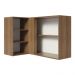 Armário de Cozinha Aéreo de Canto 1 Porta para linha de 60 cm de profundidade Rustic/Branco Agata Madesa