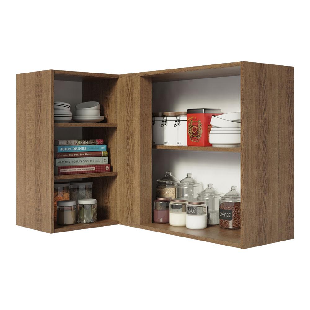 Armário de Cozinha Aéreo de Canto 1 Porta para linha de 60 cm de profundidade Rustic/Crema Agata Madesa