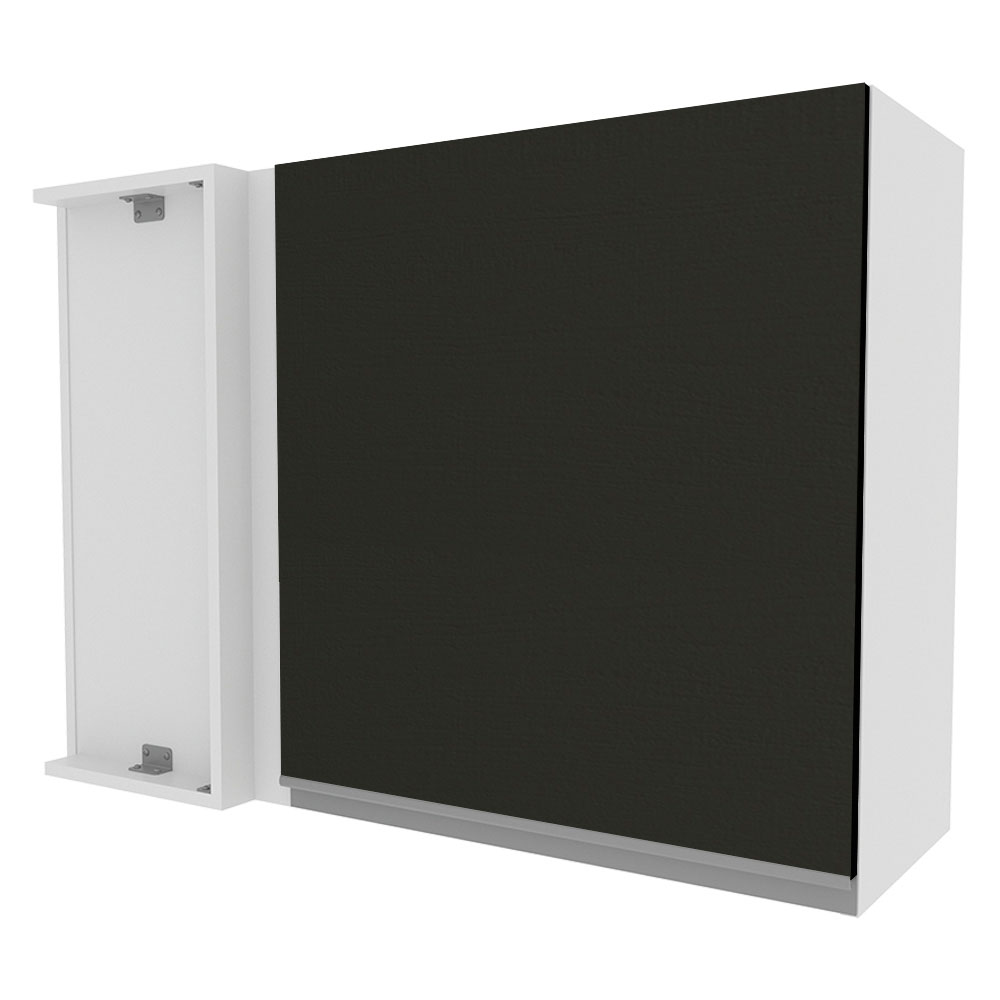Armário de Cozinha Aéreo de Canto 100% MDF 1 Porta Branco/Preto Acordes Madesa