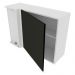 Armário de Cozinha Aéreo de Canto 100% MDF 1 Porta Branco/Preto Acordes Madesa