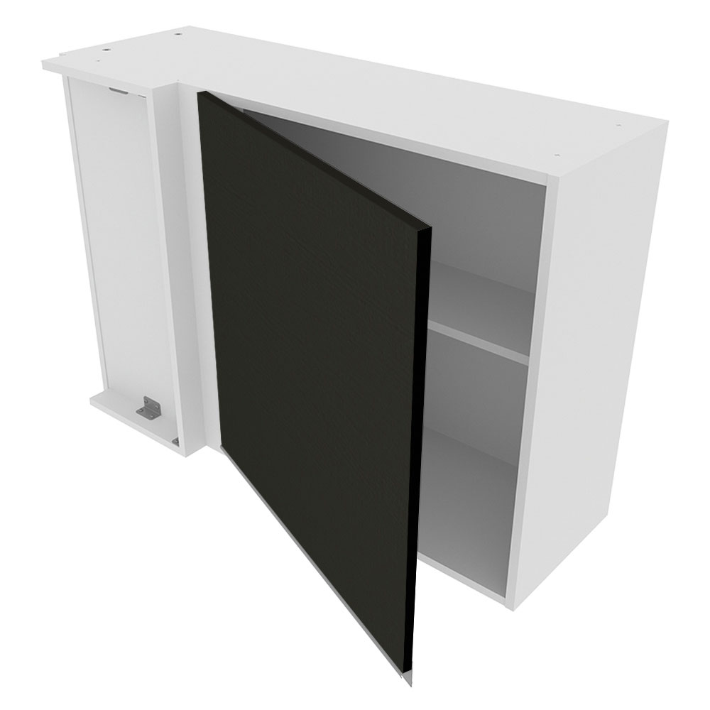 Armário de Cozinha Aéreo de Canto 100% MDF 1 Porta Branco/Preto Acordes Madesa