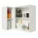 Armário de Cozinha Aéreo de Canto 100% MDF com 1 Porta e Adega Branco/Crema Smart Madesa