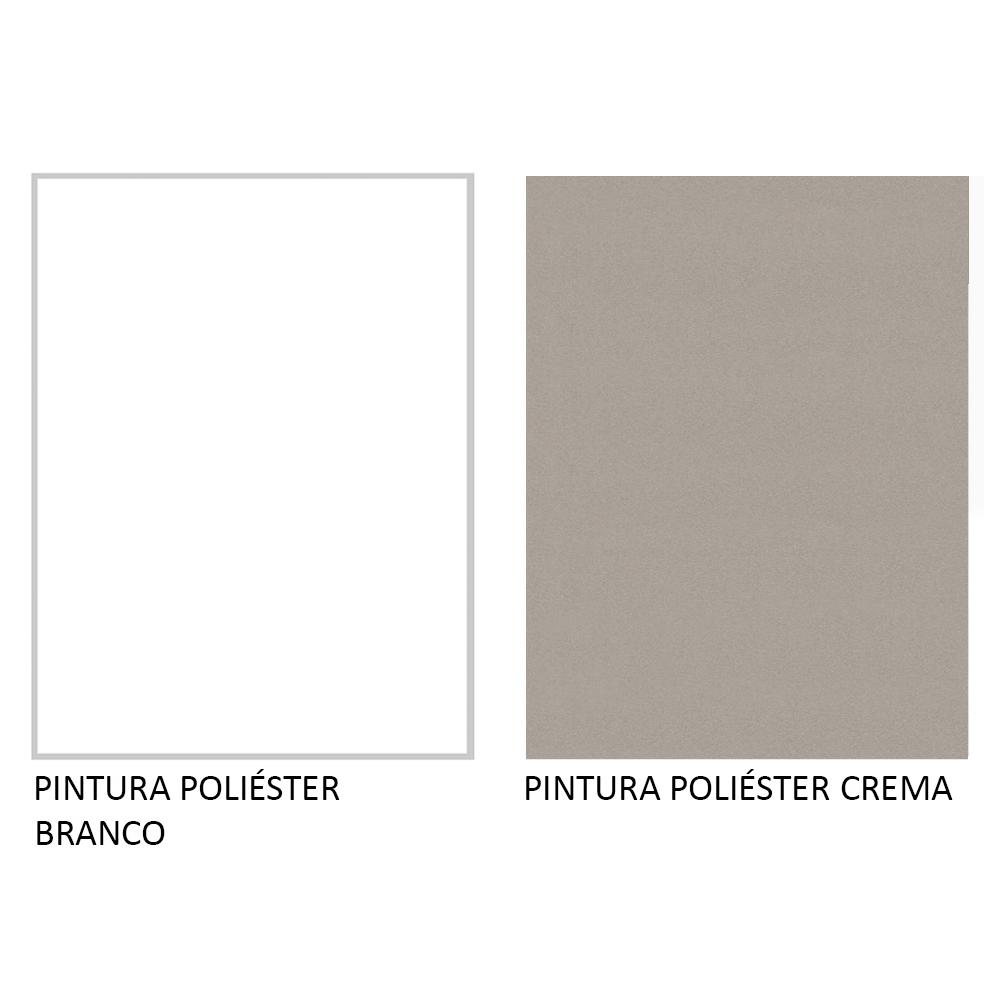 Armário de Cozinha Aéreo de Canto 100% MDF com 1 Porta e Adega Branco/Crema Smart Madesa