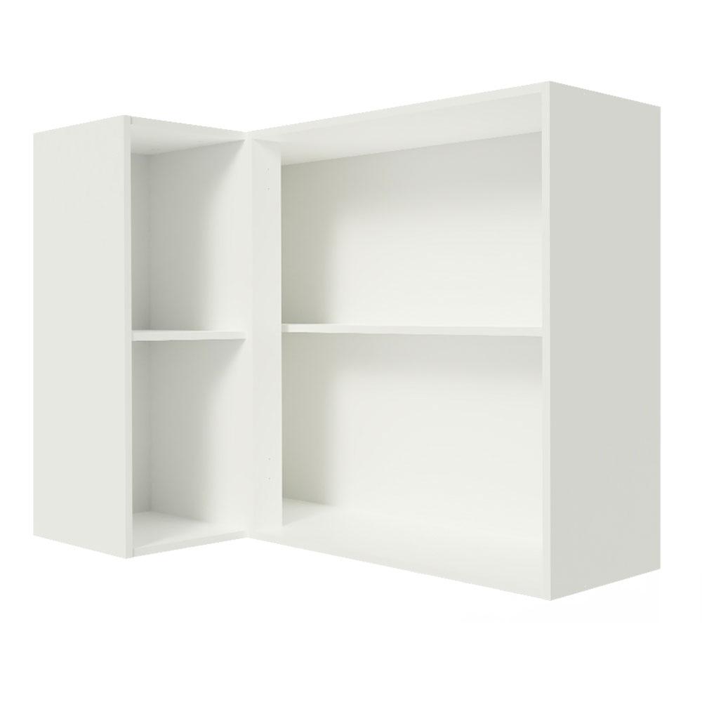 Armário de Cozinha Aéreo de Canto 100% MDF com 1 Porta e Adega Branco/Crema Smart Madesa