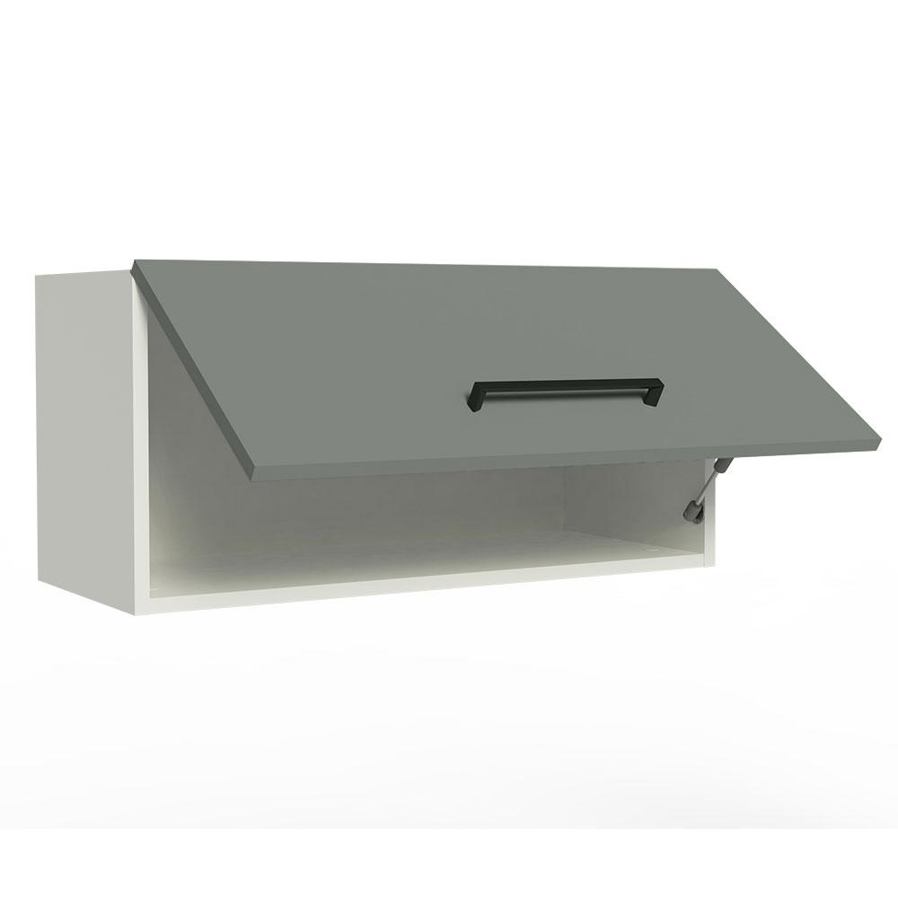 Armário de Cozinha Aéreo de Cozinha 70 cm 1 Porta Basculante Branco/Cinza Agata Madesa