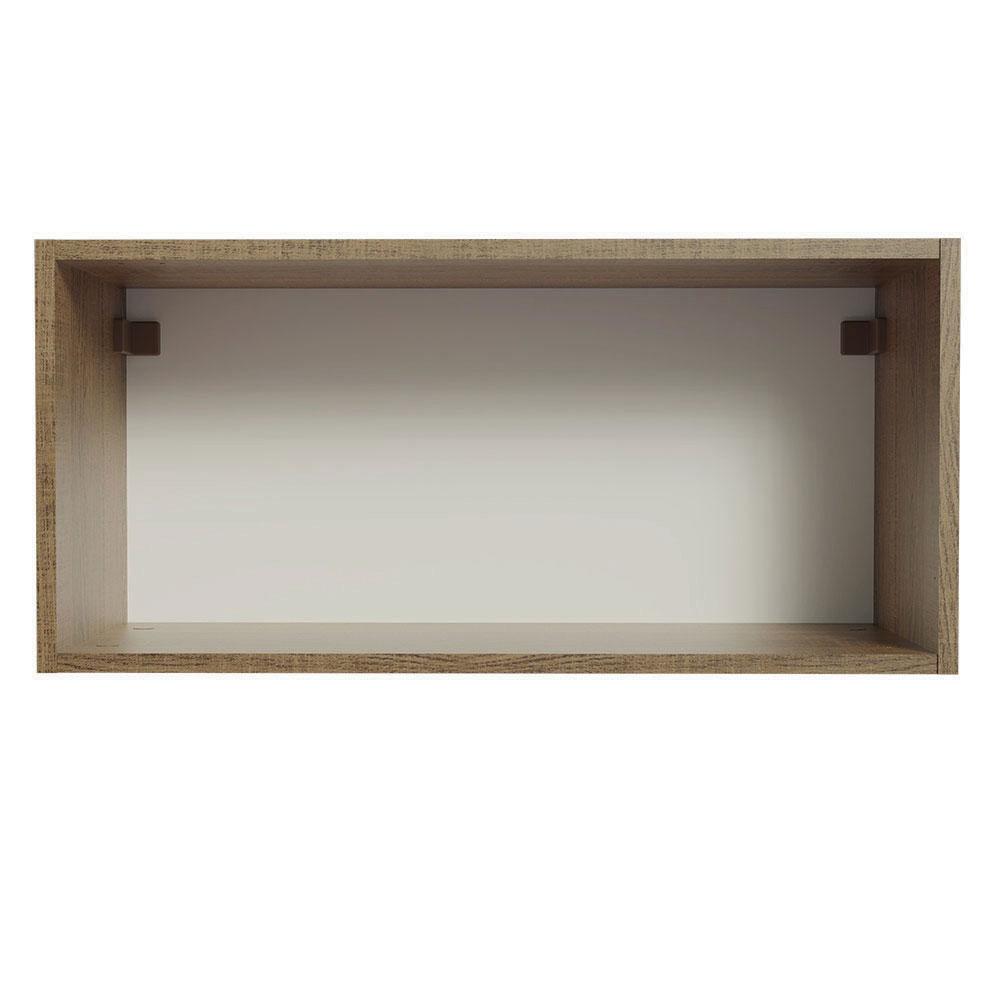 Armário de Cozinha Aéreo de Cozinha 70 cm 1 Porta Basculante Rustic/Branco Agata Madesa