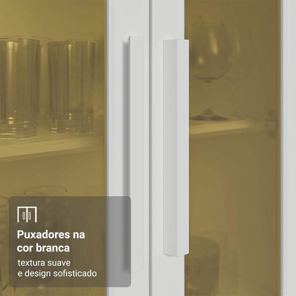 Armário de Cozinha Compacta 100% MDF 180 cm Branco Smart Madesa 03