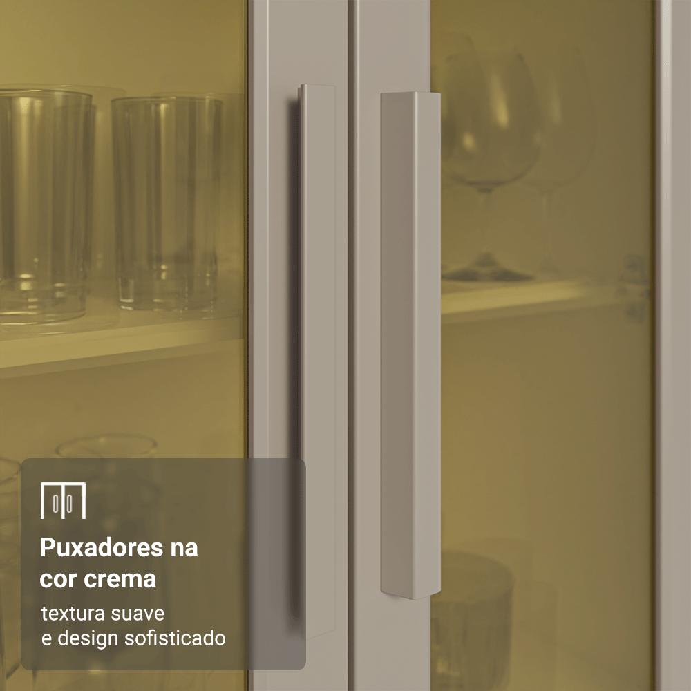 Armário de Cozinha Compacta 100% MDF 180 cm Branco/Rustic/Crema Smart Madesa 03