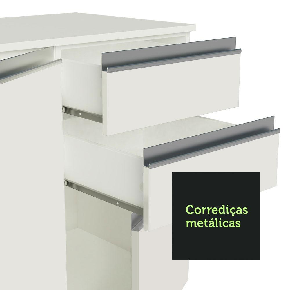 Armário de Cozinha Compacta 100% MDF 180cm Branco Smart Madesa 03