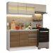 Armário de Cozinha Compacta 100% MDF 180cm Branco/Rustic/Crema Smart Madesa 03