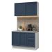 Armário de Cozinha Compacta 120 cm Branco/Azul Vik Madesa 01