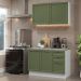 Armário de Cozinha Compacta 120 cm Branco/Verde Vik Madesa 01