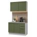 Armário de Cozinha Compacta 120 cm Branco/Verde Vik Madesa 01