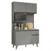 Armário de Cozinha Compacta 120 cm Cinza Nice Madesa 05