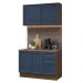 Armário de Cozinha Compacta 120 cm Rustic/Azul Vik Madesa 01