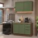 Armário de Cozinha Compacta 120 cm Rustic/Verde Vik Madesa 01