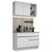 Armário de Cozinha Compacta 120cm Branco Glamy Madesa 08