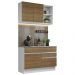 Armário de Cozinha Compacta 120cm Branco/Rustic Glamy Madesa 08