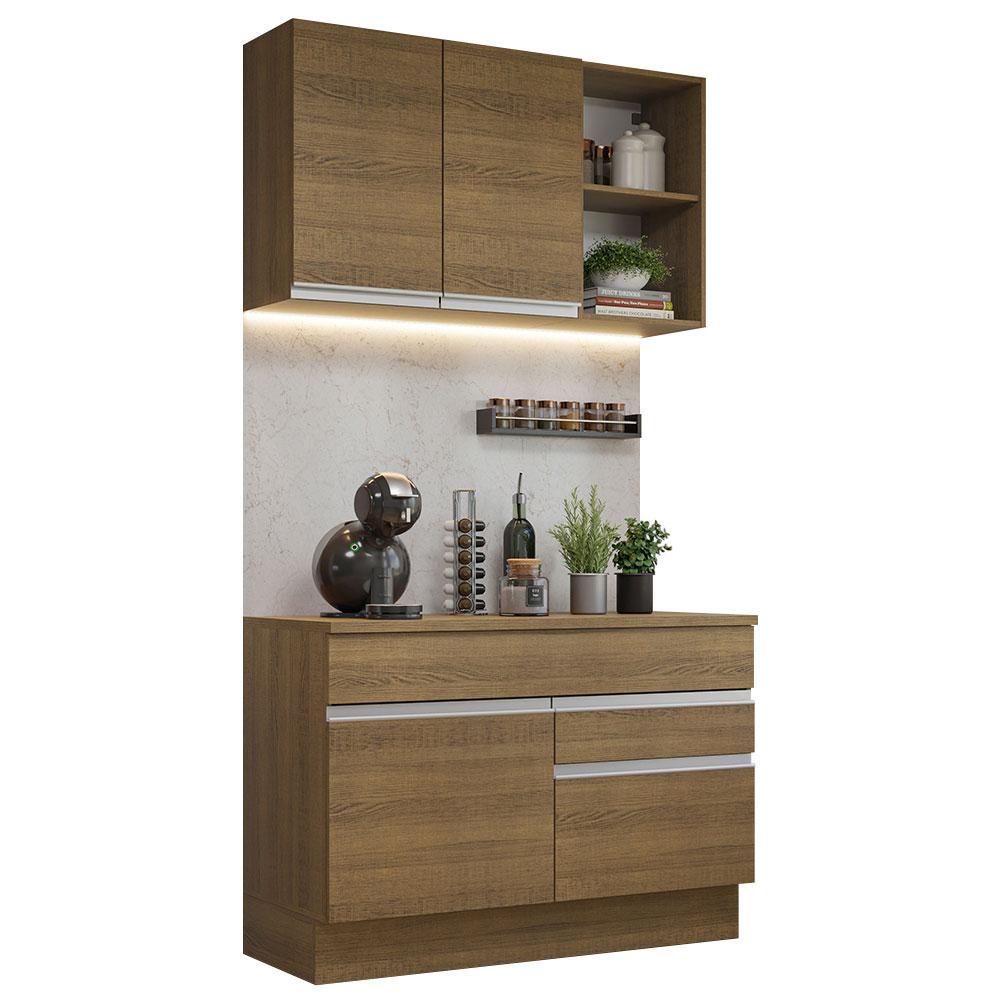Armário de Cozinha Compacta 120cm Rustic Glamy Madesa 08