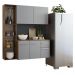 Armário de Cozinha Compacta 120cm Rustic/Cinza Easy Madesa