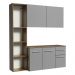 Armário de Cozinha Compacta 120cm Rustic/Cinza Easy Madesa