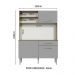 Armário de Cozinha Compacta 120cm Rustic/Cinza Life Madesa