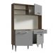Armário de Cozinha Compacta 120cm Rustic/Cinza Life Madesa