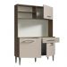Armário de Cozinha Compacta 120cm Rustic/Crema Life Madesa