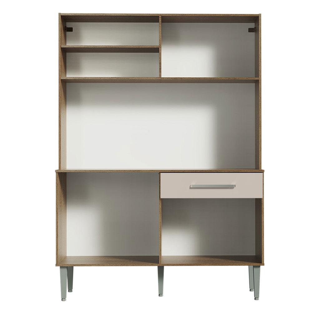 Armário de Cozinha Compacta 120cm Rustic/Crema Life Madesa