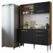 Armário de Cozinha Compacta 120cm Rustic/Preto Life Madesa