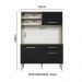 Armário de Cozinha Compacta 120cm Rustic/Preto Life Madesa