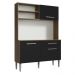 Armário de Cozinha Compacta 120cm Rustic/Preto Life Madesa
