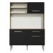 Armário de Cozinha Compacta 120cm Rustic/Preto Life Madesa