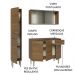 Armário de Cozinha Compacta 137cm Rustic Emilly Madesa 05