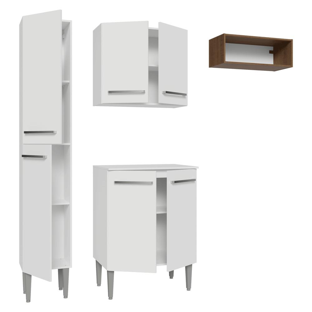 Armário de Cozinha Compacta 156 cm Branco Emilly Madesa 01
